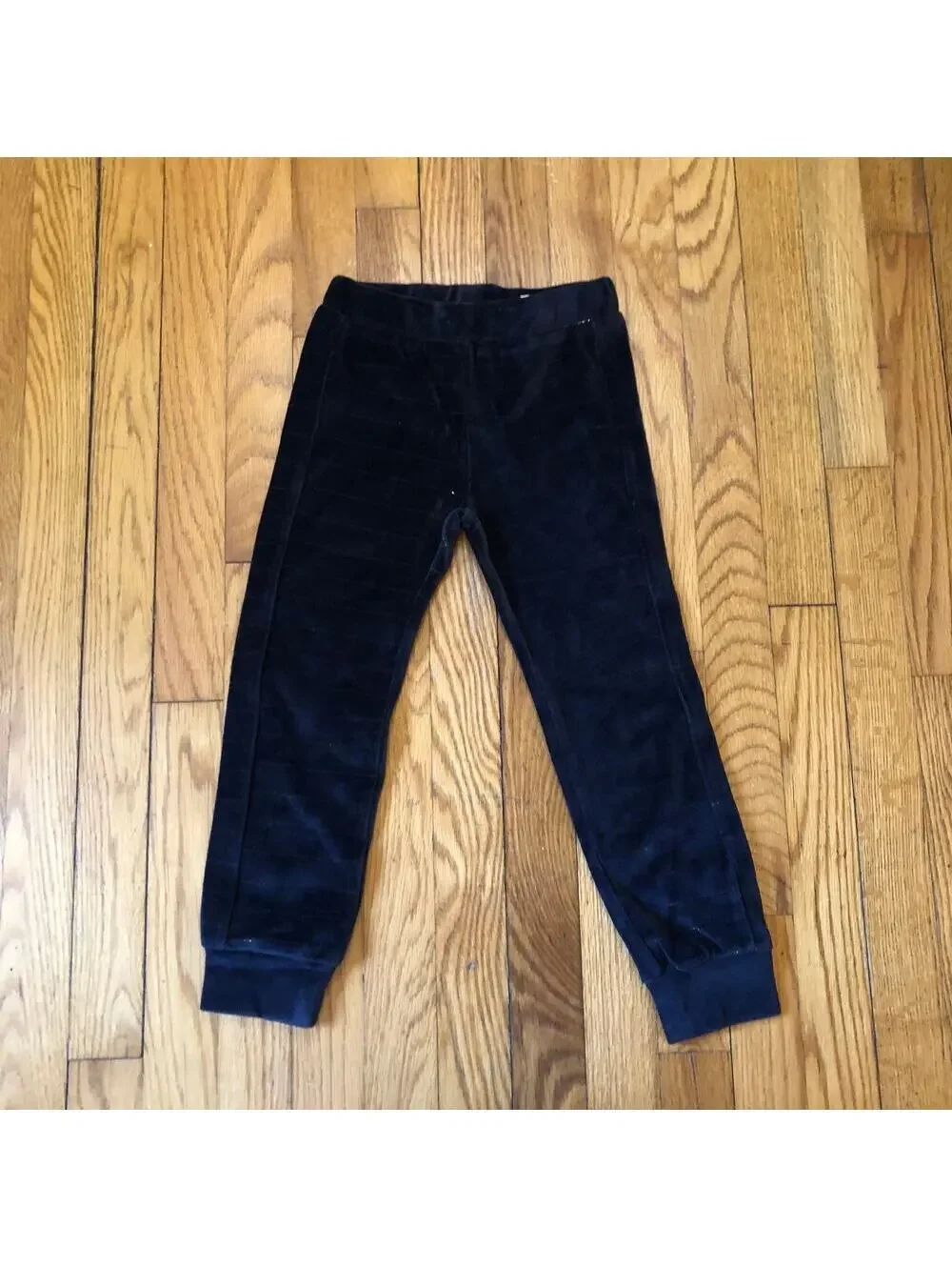 Frenchie NWOT Girl's Navy Velour Gold Metallic Striped Pants Size 4T